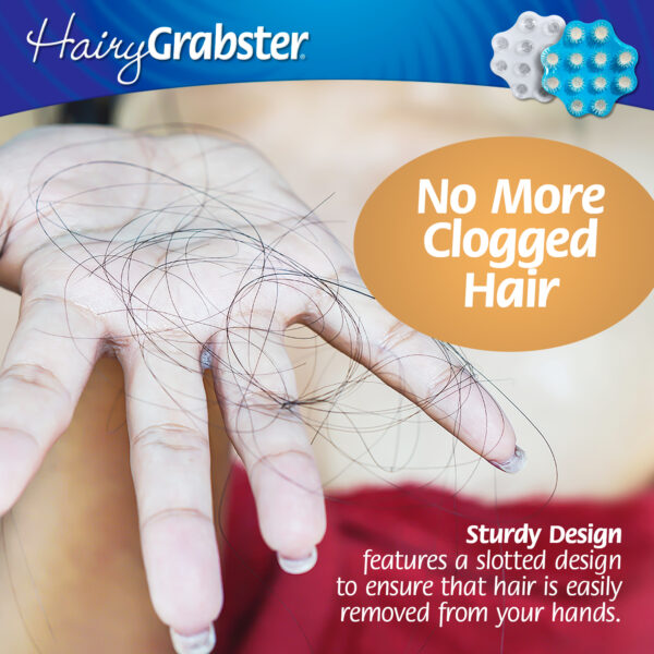 Hairygrabster gets rid of clogged hair in your bathroom